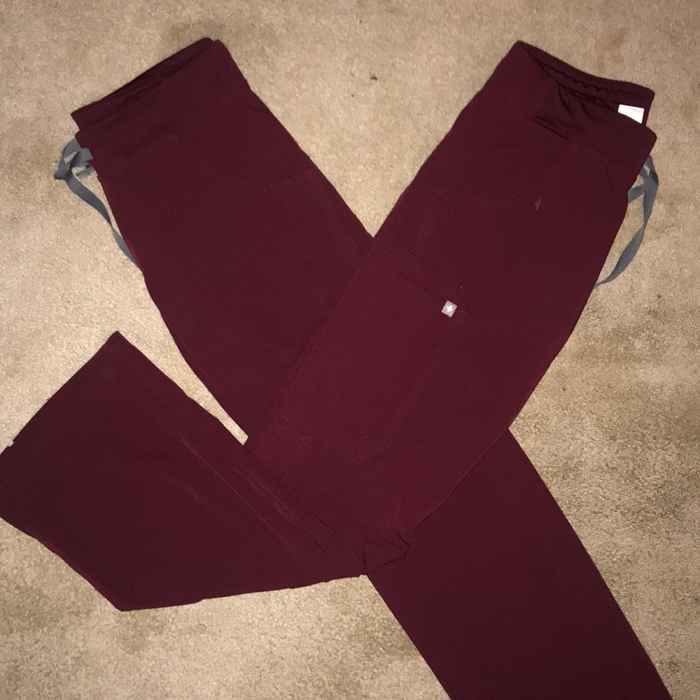 FIGS Burgundy Scrub Pants (2 pairs)
